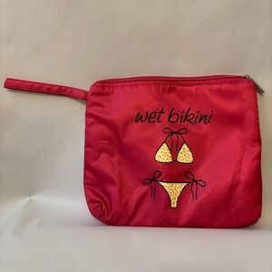 Claire's Hot Pink Wet Bikini Swimsuit Zippered Bag Pouch